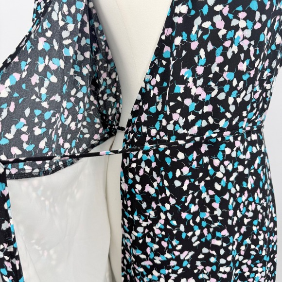 Leith Floral Wrap Dress Short Sleeve Midi M Tie Waist Lightweight Spring Summer - Picture 5 of 8